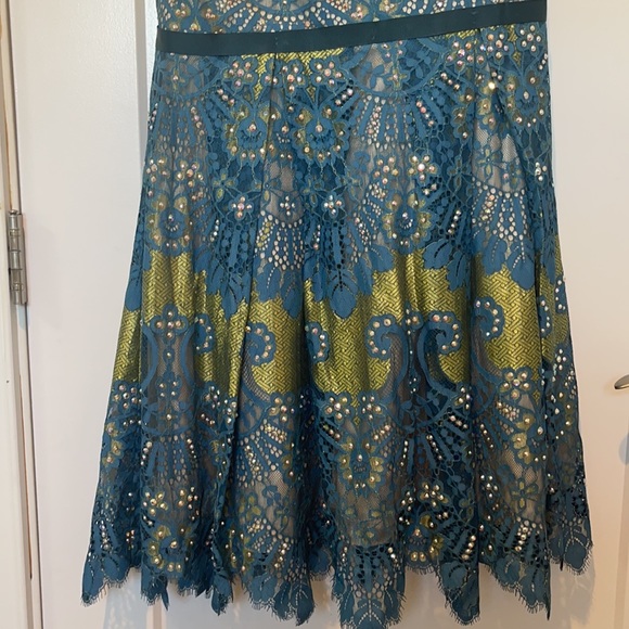 Beautiful Jovani peacock colored dress with embellishments. Worn once. - Picture 6 of 8